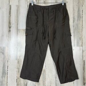 Sandro Pants Cargo Utility Olive Green Ankle Length Cotton‎ 8